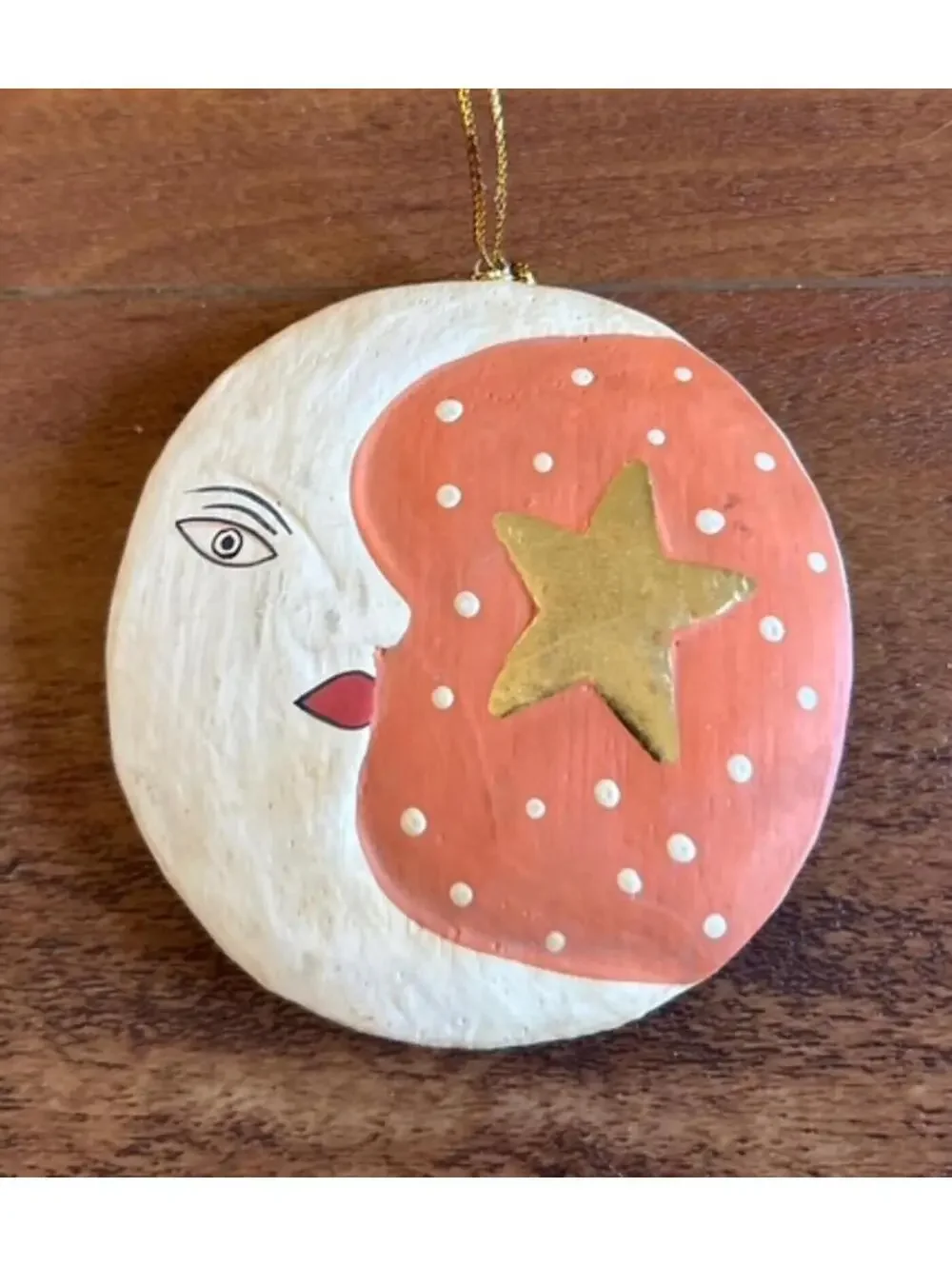 Handcrafted Sun and Moon Hanging Ornaments Set of 2
